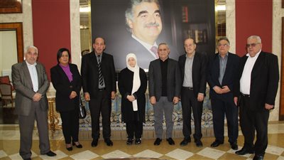 بهية الحريري استقبلت وفداً قيادياً من الجبهة الديمقراطية لتحرير فلسطين عرض معها قضايا اللاجئين والمخيمات والتطورات في الأراضي الفلسطينية