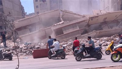 بالصورة: انهيار مبنى في الضاحية الجنوبية لبيروت