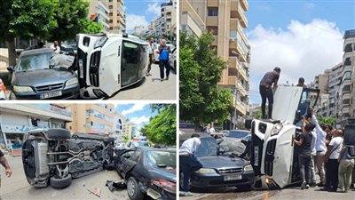 بالفيديو والصور: حادث سير مروع في الهلالية شرق صيدا.. سيارة رباعية الدفع تصطدم بسيارتين وتنقلب وسط الطريق