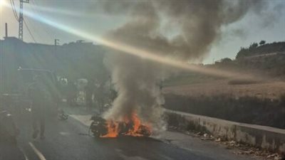 غارة اسرائيلية استهدفت دراجة نارية بين بلدتي عين بعال والبازورية جنوبي لبنان