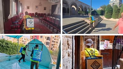 شركة معطي غروب تقوم برش المبيدات في مساجد وحسينيات وكنائس صيدا والجوار